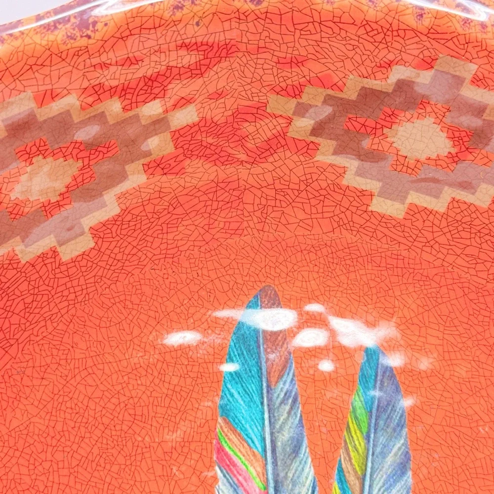 HiEnd Accents Southwest Native Feather Textured Melamine Ex Lg Bowl 14